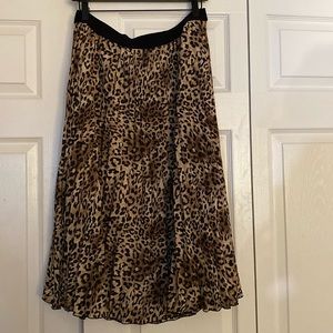 H&M leopard print midi skirt